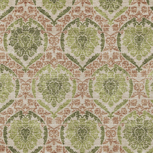 Homeroots 3' Stylish Chocolate Beige & Mauve Medallion Area Rug - Washable, Durable For Indoor & Outdoor Use 9' X 12' Polyester 587798