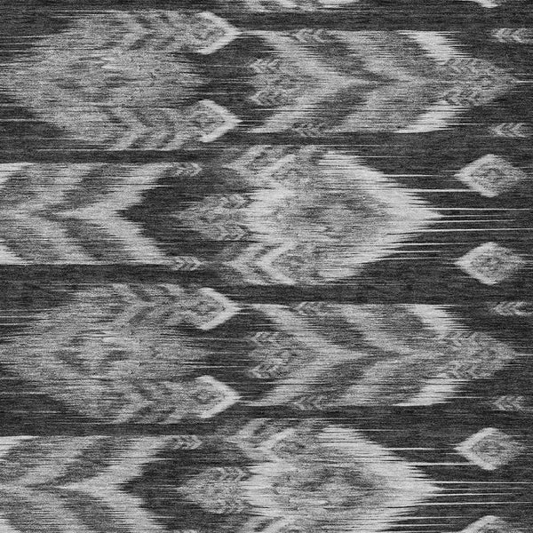 Homeroots 3' Black Charcoal And Silver Southwestern Indoor Outdoor Area Rug - Stylish, Durable, Washable Design 3' X 5' Polyester 587800