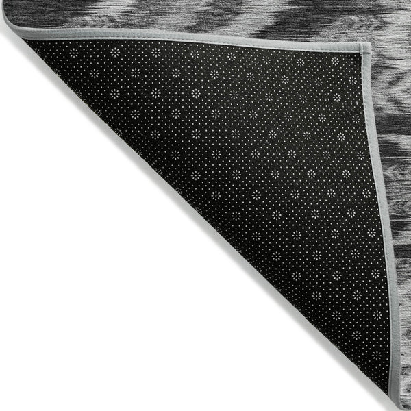 Homeroots 3' Black Charcoal And Silver Southwestern Indoor Outdoor Area Rug - Stylish, Durable, Washable Design 5' X 8' Polyester 587801