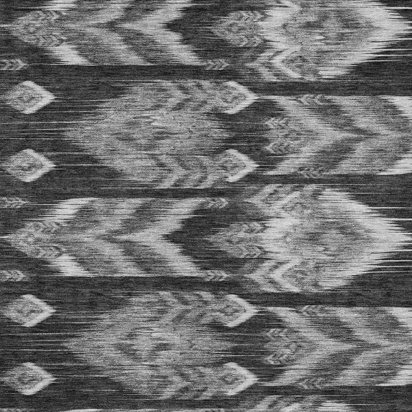 Homeroots 3' Black Charcoal And Silver Southwestern Indoor Outdoor Area Rug - Stylish, Durable, Washable Design 9' X 12' Polyester 587804