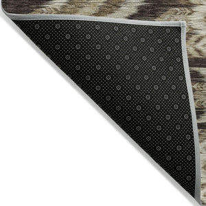 Homeroots 3' Black Charcoal And Silver Southwestern Indoor Outdoor Area Rug - Stylish, Durable, Washable Design 5' X 8' Polyester 587807