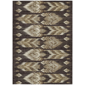 Homeroots 3' Black Charcoal And Silver Southwestern Indoor Outdoor Area Rug - Stylish, Durable, Washable Design 5' X 8' Polyester 587807