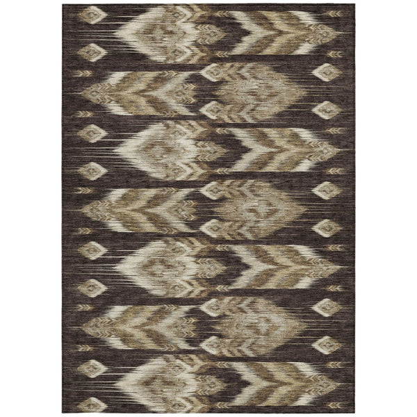 Homeroots 3' Black Charcoal And Silver Southwestern Indoor Outdoor Area Rug - Stylish, Durable, Washable Design 5' X 8' Polyester 587807