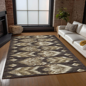 Homeroots 3' Black Charcoal And Silver Southwestern Indoor Outdoor Area Rug - Stylish, Durable, Washable Design 5' X 8' Polyester 587807