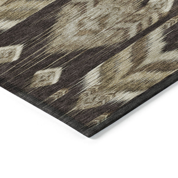 Homeroots 3' Black Charcoal And Silver Southwestern Indoor Outdoor Area Rug - Stylish, Durable, Washable Design 8' X 10' Polyester 587809