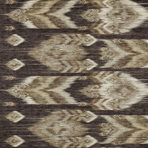 Homeroots 3' Black Charcoal And Silver Southwestern Indoor Outdoor Area Rug - Stylish, Durable, Washable Design 8' X 10' Polyester 587809