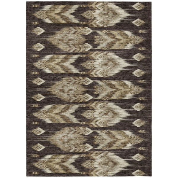 HomeRoots 9' Southwestern Area Rug in Earthy Brown, Beige, and Taupe – Durable, Washable, Indoor/Outdoor Use 9' X 12' 587810
