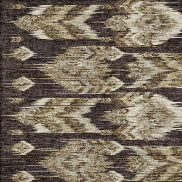 Homeroots 3' Black Charcoal And Silver Southwestern Indoor Outdoor Area Rug - Stylish, Durable, Washable Design 9' X 12' Polyester 587810