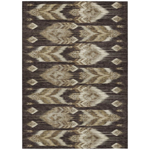 HomeRoots 5' Southwestern Washable Area Rug in Earthy Brown, Beige, and Taupe - Durable for Indoor & Outdoor Use 10' X 14' 587811