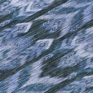 Homeroots 3' Black Charcoal And Silver Southwestern Indoor Outdoor Area Rug - Stylish, Durable, Washable Design 8' Round Polyester 587814