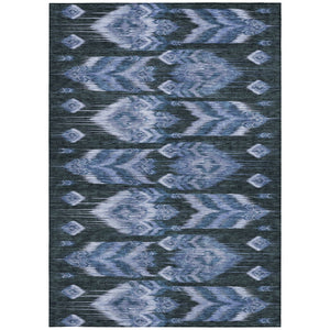 Homeroots 3' Black Charcoal And Silver Southwestern Indoor Outdoor Area Rug - Stylish, Durable, Washable Design 8' X 10' Polyester 587815