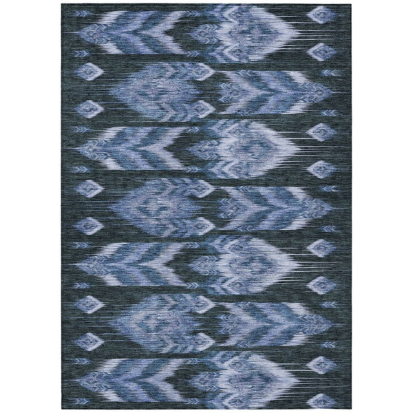 HomeRoots 9' Denim Blue Southwestern Washable Area Rug - Durable, Stylish Design for Indoor & Outdoor Use 9' X 12' 587816