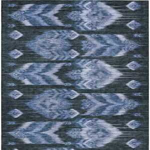 Homeroots 3' Black Charcoal And Silver Southwestern Indoor Outdoor Area Rug - Stylish, Durable, Washable Design 9' X 12' Polyester 587816