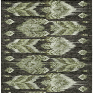 Homeroots 3' Black Charcoal And Silver Southwestern Indoor Outdoor Area Rug - Stylish, Durable, Washable Design 3' X 5' Polyester 587818