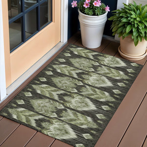 Homeroots 3' Black Charcoal And Silver Southwestern Indoor Outdoor Area Rug - Stylish, Durable, Washable Design 3' X 5' Polyester 587818