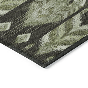 Homeroots 3' Black Charcoal And Silver Southwestern Indoor Outdoor Area Rug - Stylish, Durable, Washable Design 8' X 10' Polyester 587821