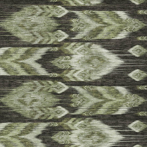 Homeroots 3' Black Charcoal And Silver Southwestern Indoor Outdoor Area Rug - Stylish, Durable, Washable Design 8' X 10' Polyester 587821