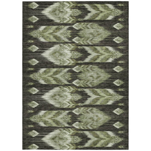 Homeroots 3' Black Charcoal And Silver Southwestern Indoor Outdoor Area Rug - Stylish, Durable, Washable Design 9' X 12' Polyester 587822