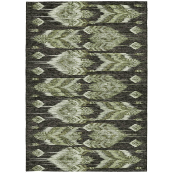 Homeroots 3' Black Charcoal And Silver Southwestern Indoor Outdoor Area Rug - Stylish, Durable, Washable Design 9' X 12' Polyester 587822