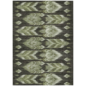 HomeRoots 9' Durable Olive and Artichoke Southwestern Area Rug for Indoor and Outdoor Spaces - Washable and Stylish 9' X 12' 587822
