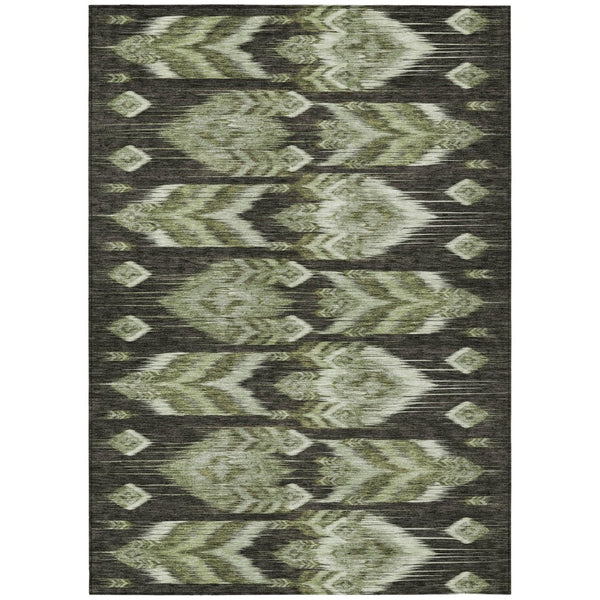 HomeRoots 9' Durable Olive and Artichoke Southwestern Area Rug for Indoor and Outdoor Spaces - Washable and Stylish 9' X 12' 587822