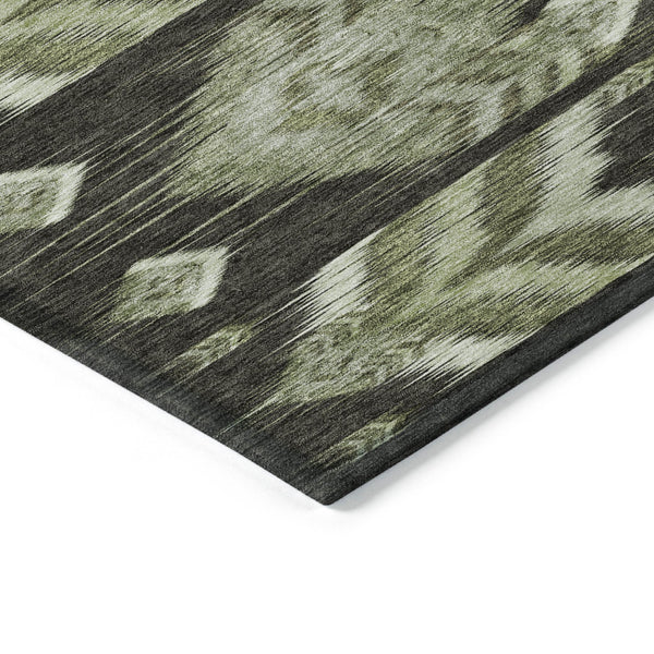 Homeroots 3' Black Charcoal And Silver Southwestern Indoor Outdoor Area Rug - Stylish, Durable, Washable Design 10' X 14' Polyester 587823