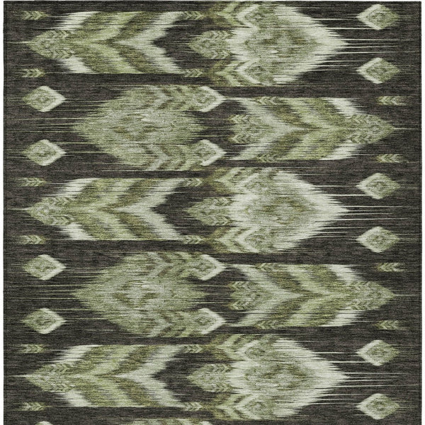 Homeroots 3' Black Charcoal And Silver Southwestern Indoor Outdoor Area Rug - Stylish, Durable, Washable Design 10' X 14' Polyester 587823