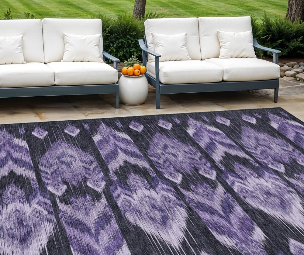 HomeRoots 9' Vibrant Southwestern Purple Lavender Plum Area Rug for Indoor and Outdoor Spaces, Machine Washable 9' X 12' 587828