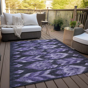 Homeroots 3' Black Charcoal And Silver Southwestern Indoor Outdoor Area Rug - Stylish, Durable, Washable Design 9' X 12' Polyester 587828