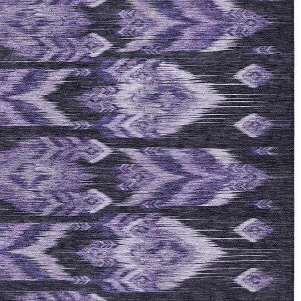 Homeroots 3' Black Charcoal And Silver Southwestern Indoor Outdoor Area Rug - Stylish, Durable, Washable Design 9' X 12' Polyester 587828