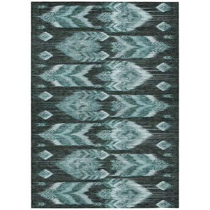HomeRoots 5' Stylish Teal Blue Southwestern Area Rug – Durable, Washable, and Perfect for Indoor/Outdoor Use! 5' X 8' 587831