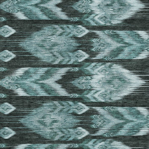 Homeroots 3' Black Charcoal And Silver Southwestern Indoor Outdoor Area Rug - Stylish, Durable, Washable Design 5' X 8' Polyester 587831