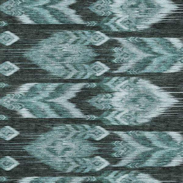 Homeroots 3' Black Charcoal And Silver Southwestern Indoor Outdoor Area Rug - Stylish, Durable, Washable Design 5' X 8' Polyester 587831