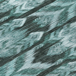 Homeroots 3' Black Charcoal And Silver Southwestern Indoor Outdoor Area Rug - Stylish, Durable, Washable Design 8' Round Polyester 587832