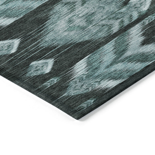 Homeroots 3' Black Charcoal And Silver Southwestern Indoor Outdoor Area Rug - Stylish, Durable, Washable Design 8' X 10' Polyester 587833