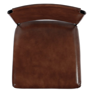 Butler Specialty Butler Nevin Leather Dining Side Chair - Industrial Style With Iron Base, Brown Comfort Seat Brown Iron,Leather 5878344-butler