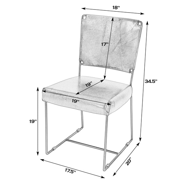 Butler Specialty Butler Nevin Leather Dining Side Chair - Industrial Style With Iron Base, Brown Comfort Seat Brown Iron,Leather 5878344-butler