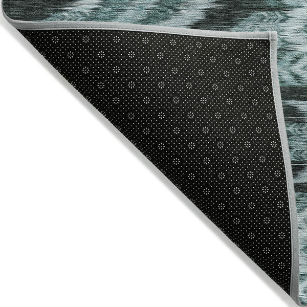 Homeroots 3' Black Charcoal And Silver Southwestern Indoor Outdoor Area Rug - Stylish, Durable, Washable Design 9' X 12' Polyester 587834