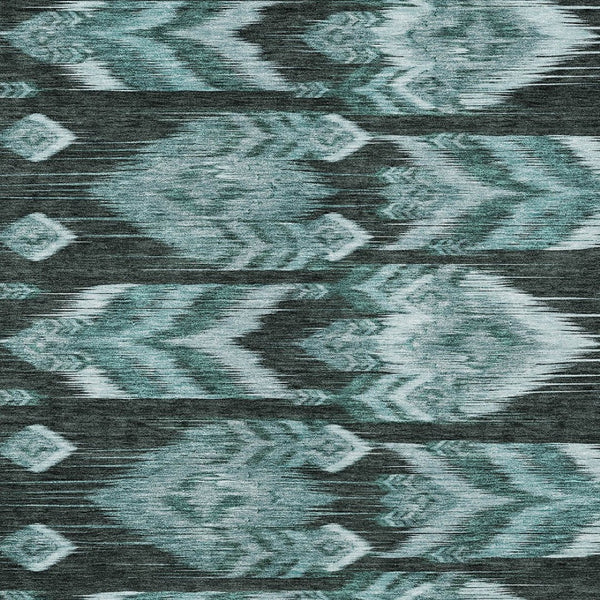 Homeroots 3' Black Charcoal And Silver Southwestern Indoor Outdoor Area Rug - Stylish, Durable, Washable Design 9' X 12' Polyester 587834