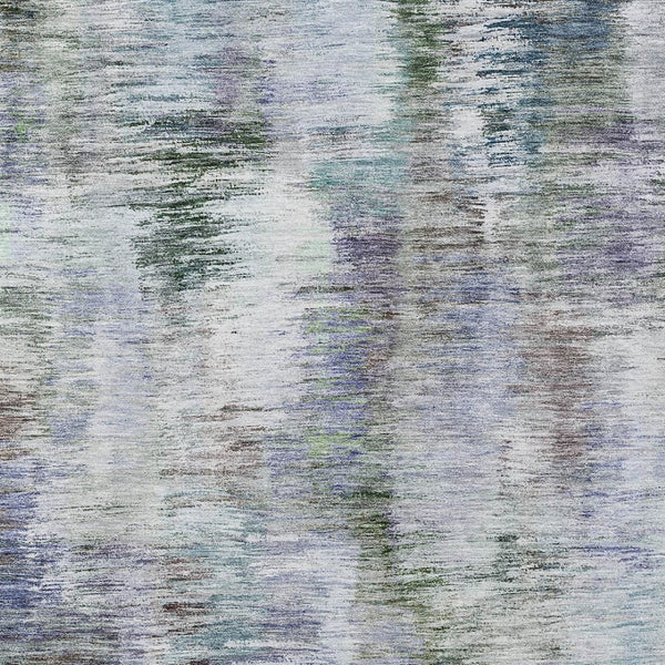 Homeroots 3' Inviting Green Gray And Purple Abstract Washable Indoor Outdoor Area Rug For Versatile Spaces 5' X 8' Polyester 587837