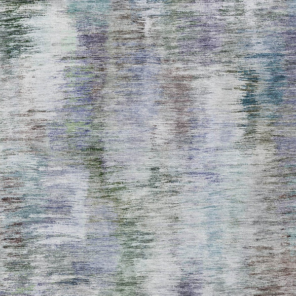 Homeroots 3' Inviting Green Gray And Purple Abstract Washable Indoor Outdoor Area Rug For Versatile Spaces 8' X 10' Polyester 587839