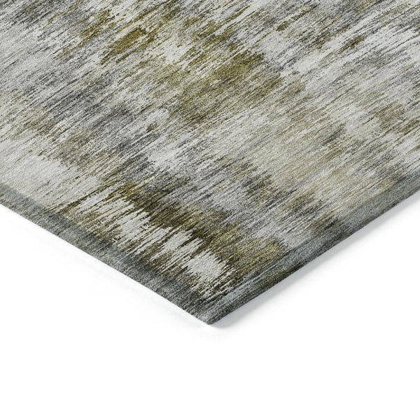 Homeroots 3' Inviting Green Gray And Purple Abstract Washable Indoor Outdoor Area Rug For Versatile Spaces 5' X 8' Polyester 587843