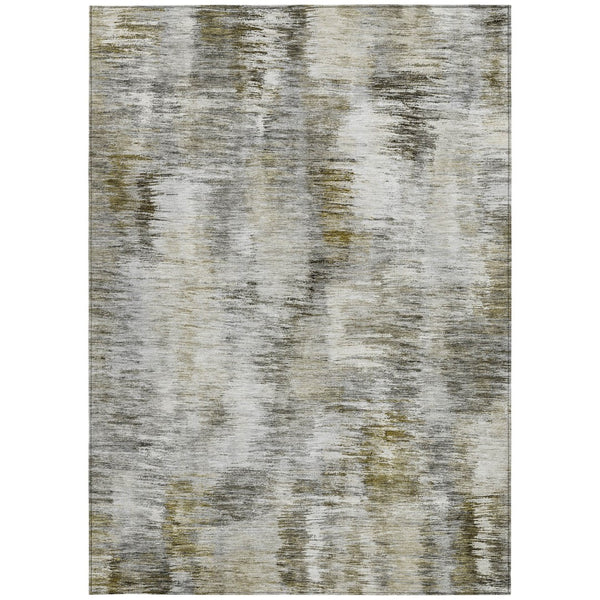 Homeroots 3' Inviting Green Gray And Purple Abstract Washable Indoor Outdoor Area Rug For Versatile Spaces 8' X 10' Polyester 587845