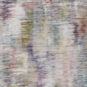 Homeroots 3' Inviting Green Gray And Purple Abstract Washable Indoor Outdoor Area Rug For Versatile Spaces 9' X 12' Polyester 587852