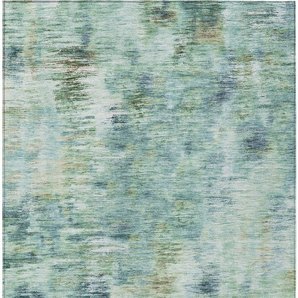 Homeroots 3' Inviting Green Gray And Purple Abstract Washable Indoor Outdoor Area Rug For Versatile Spaces 3' X 5' Polyester 587854