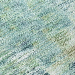 Homeroots 3' Inviting Green Gray And Purple Abstract Washable Indoor Outdoor Area Rug For Versatile Spaces 8' Round Polyester 587856