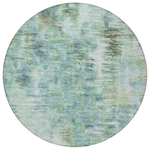 Homeroots 3' Inviting Green Gray And Purple Abstract Washable Indoor Outdoor Area Rug For Versatile Spaces 8' Round Polyester 587856