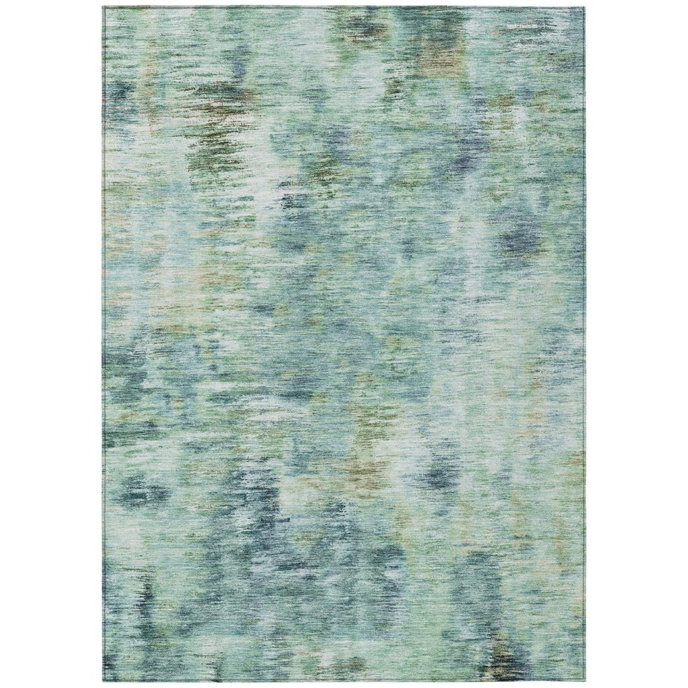 HomeRoots 9' Abstract Washable Area Rug in Teal, Blue, Green & Ivory – Durable, Stylish for Indoors & Outdoors 9' X 12' 587858