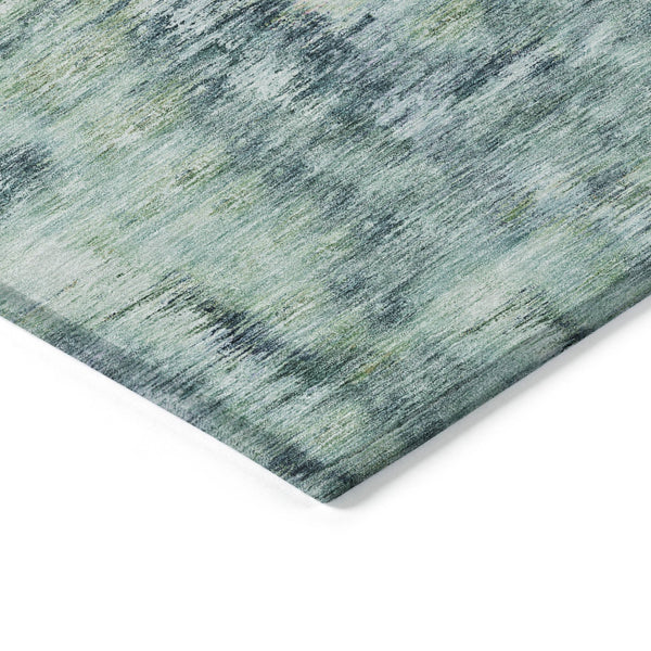 Homeroots 3' Inviting Green Gray And Purple Abstract Washable Indoor Outdoor Area Rug For Versatile Spaces 9' X 12' Polyester 587858