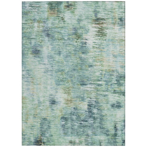Homeroots 3' Inviting Green Gray And Purple Abstract Washable Indoor Outdoor Area Rug For Versatile Spaces 10' X 14' Polyester 587859